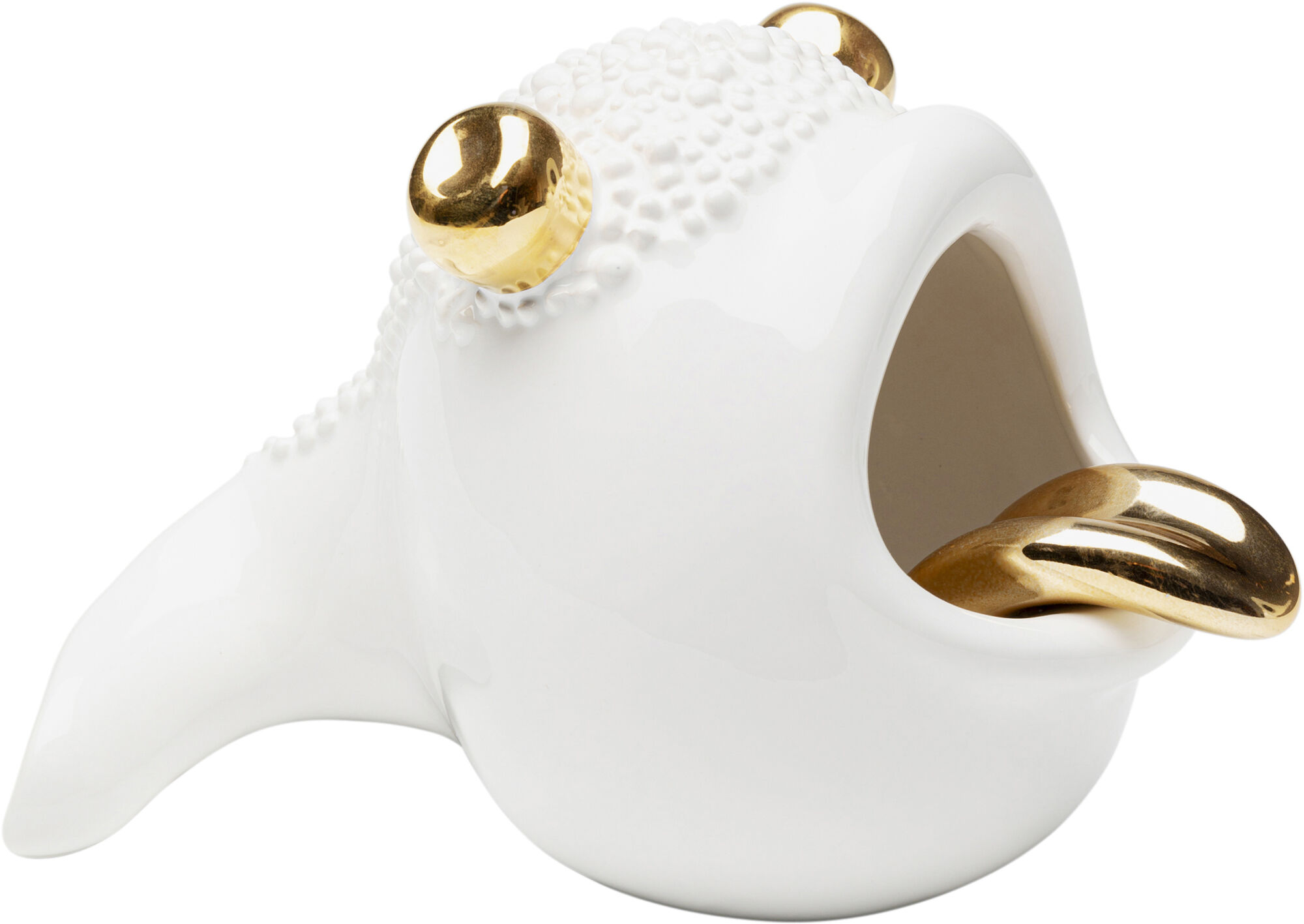 Figurka dekoracyjna biało-złota 21x14 cm – obraz-1