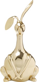 Figurka dekoracyjna królik złota aluminium 17x37 cm  – obraz-1