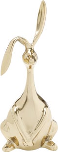 Figurka dekoracyjna królik złota aluminium 26x52 cm – obraz-1