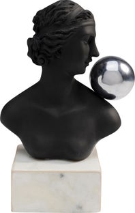 Figurka dekoracyjna posąg biało-czarna 18x24 cm  – obraz-1