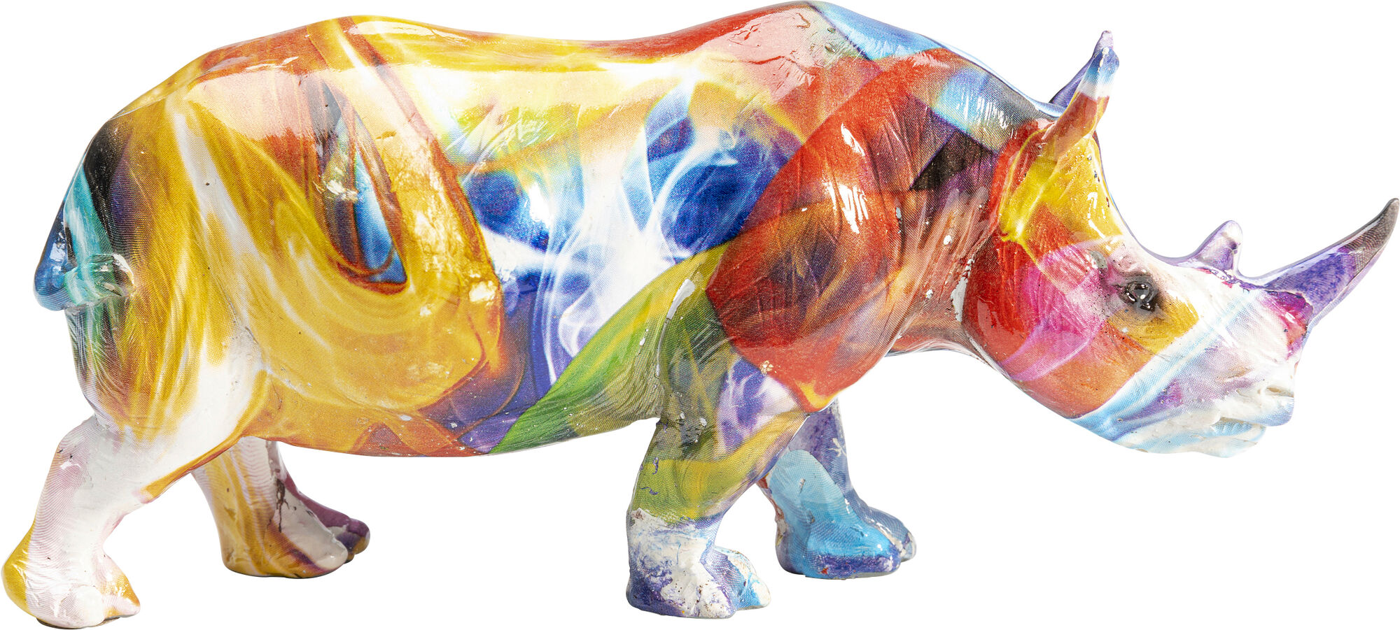 Figura decorativa colorata "Rhino" a forma di rinoceronte, – immagine-1.