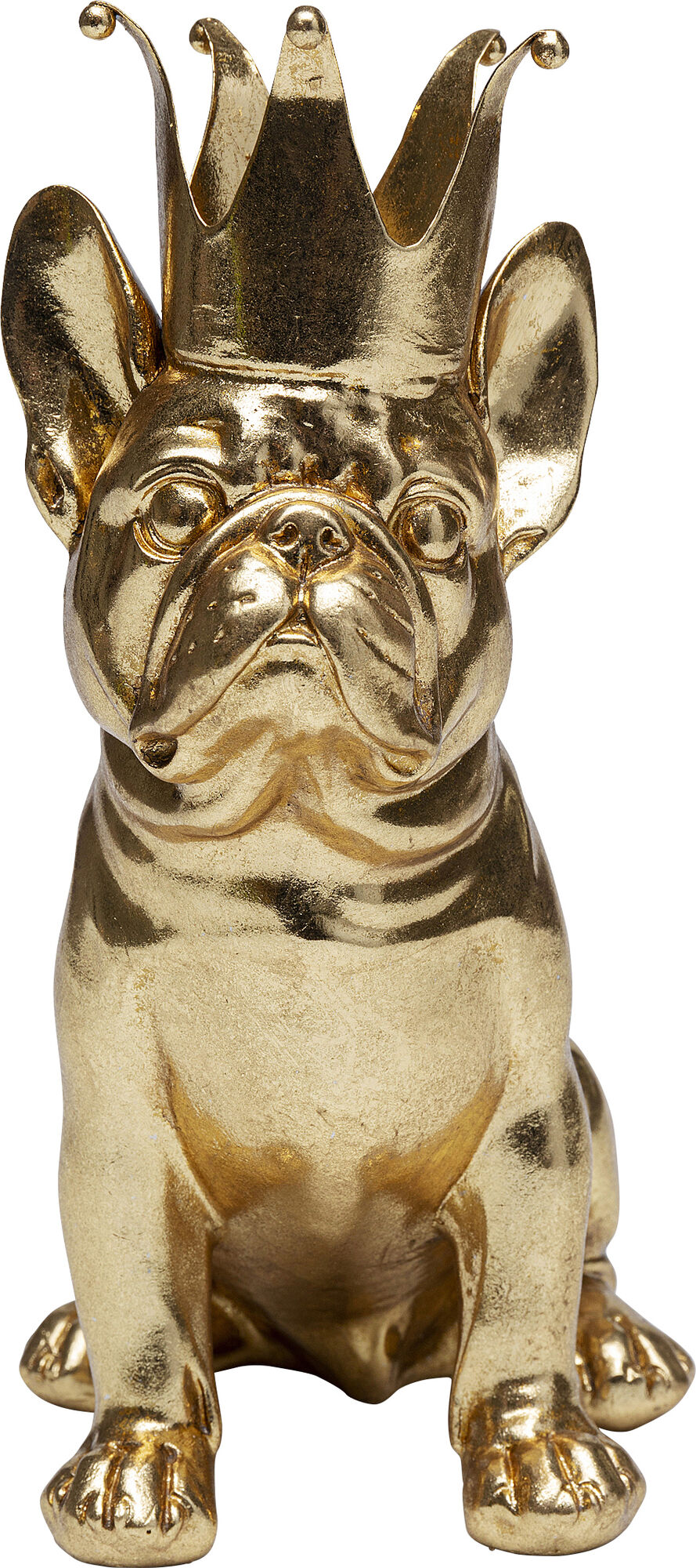 Figurka dekoracyjna złota bulldog 19x12 cm – obraz-1