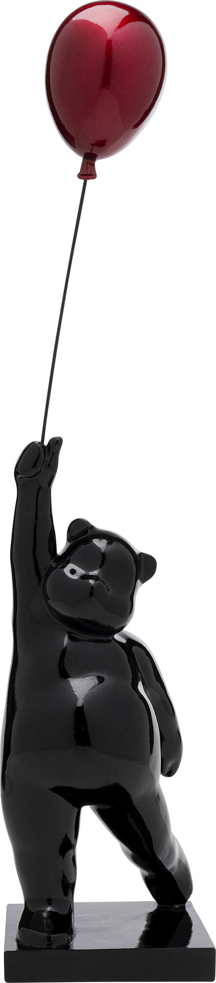 Figurka dekoracyjna czarna miś z balonem 17x74 cm – obraz-1
