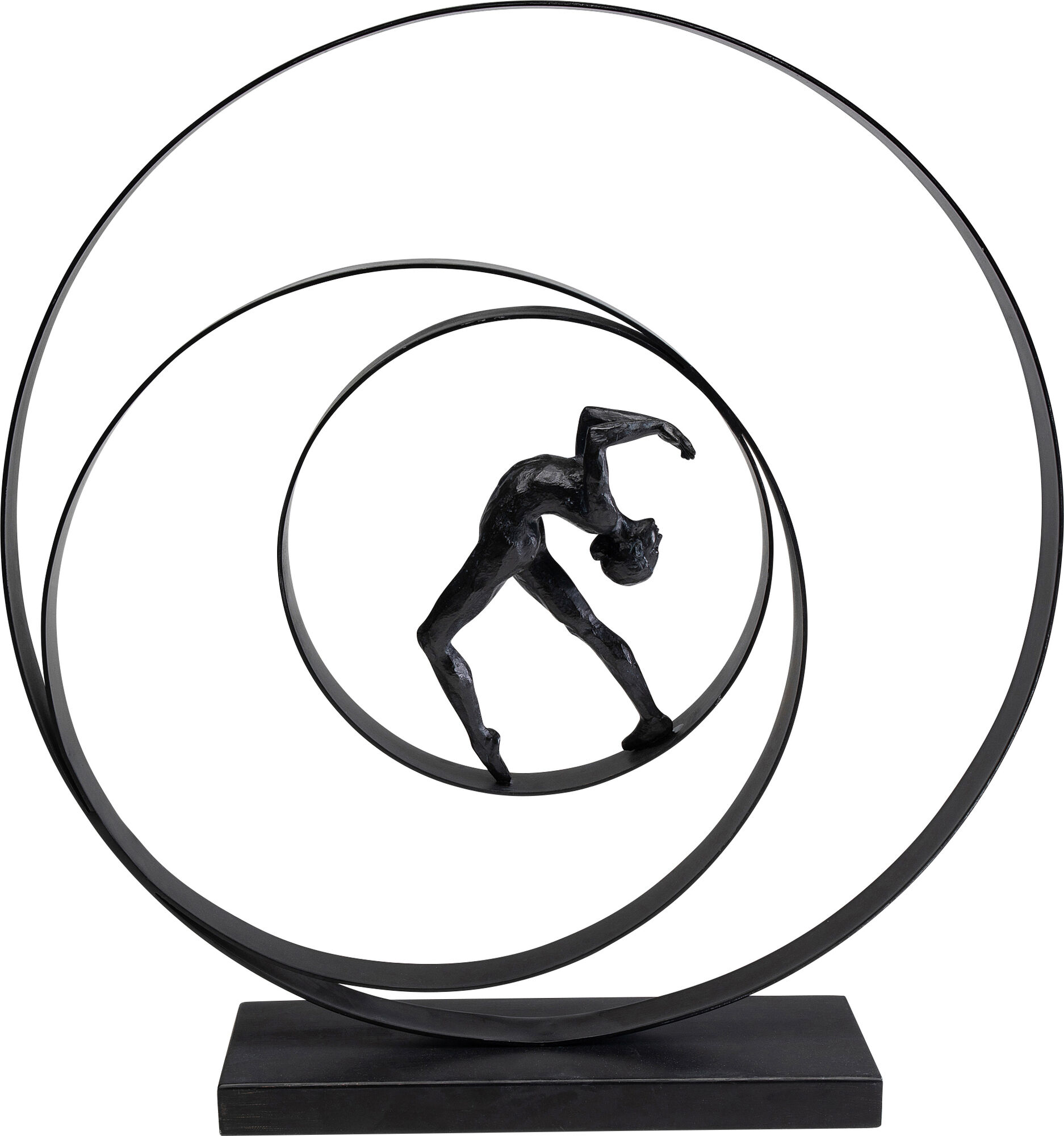 Figurka dekoracyjna czarna okręgi i akrobata 47x50 cm – obraz-1