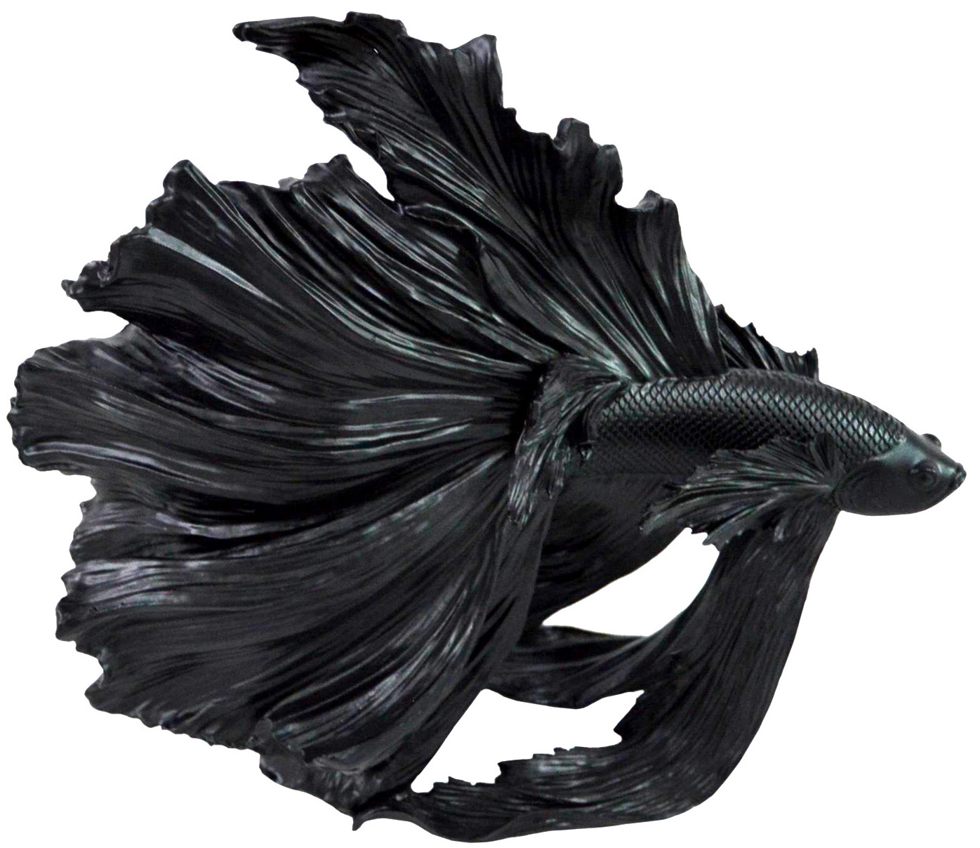 Czarna ryba bojownik figurka dekoracyjna w nowoczesnym stylu – grafika-1.