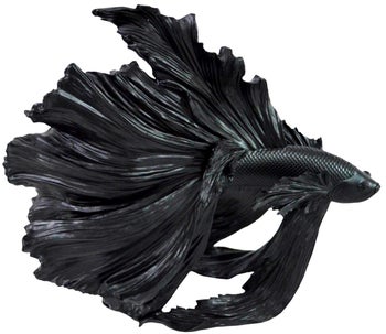 Czarna ryba bojownik figurka dekoracyjna w nowoczesnym stylu – grafika-1.