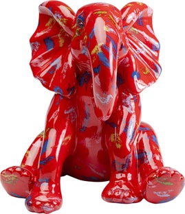 Ukrasna figura Elephant Dots crveni 18cm – slika-1.