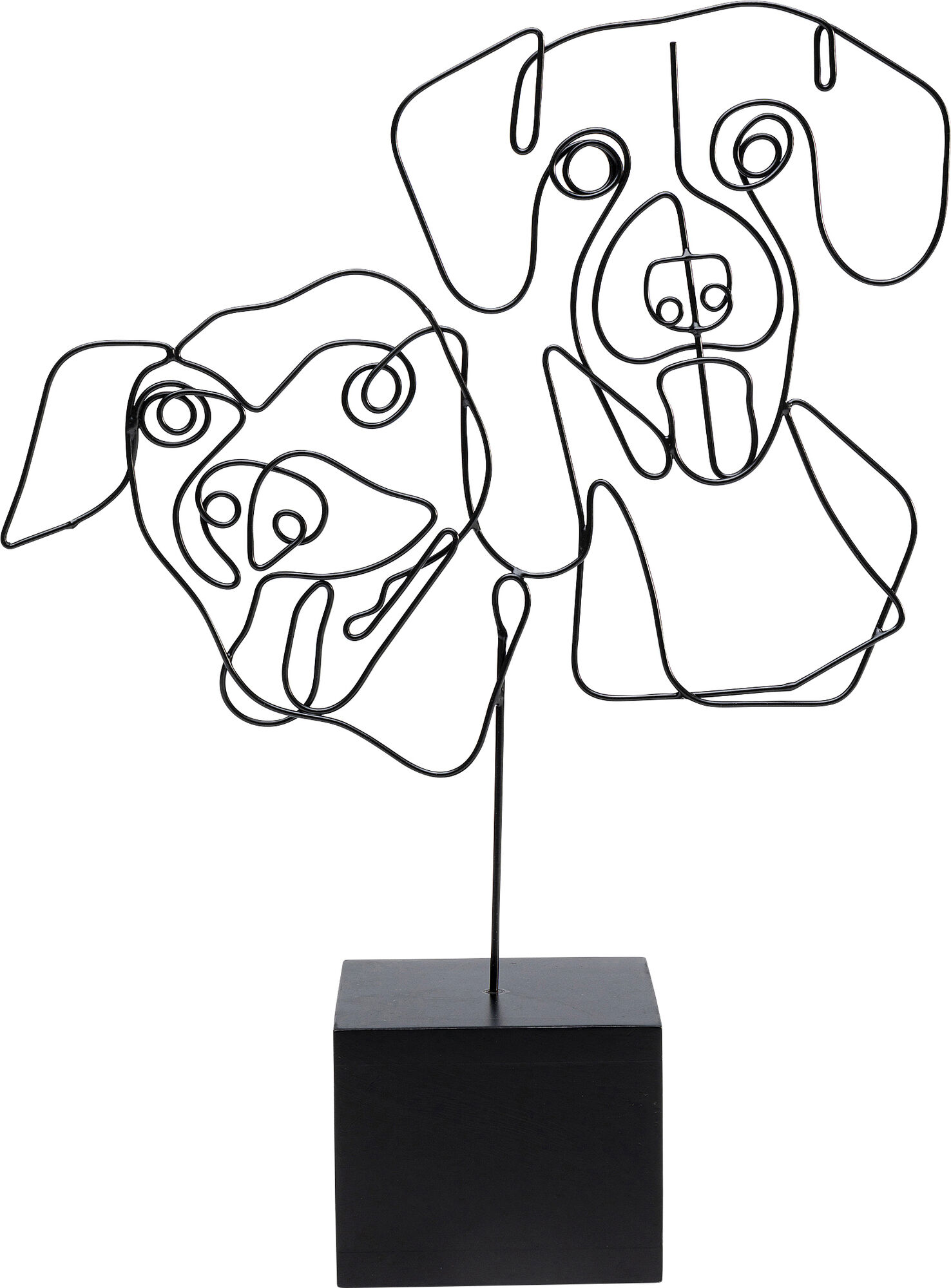 Figurka dekoracyjna psie twarze czarna 28x38 cm  – obraz-1