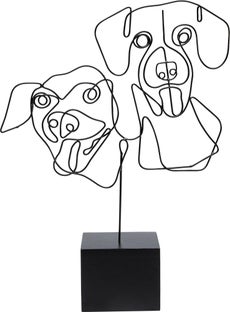 Figurka dekoracyjna psie twarze czarna 28x38 cm  – obraz-1