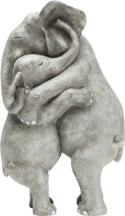 Figurka dekoracyjna szara słonie 22x15 cm – obraz-1