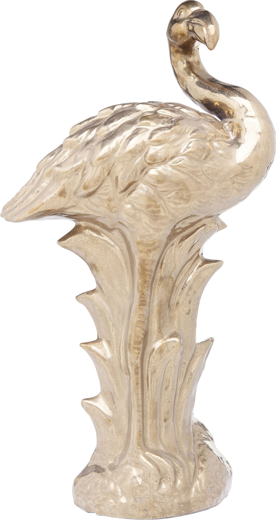 Figurka dekoracyjna złota flaming 26x15 cm – obraz-1