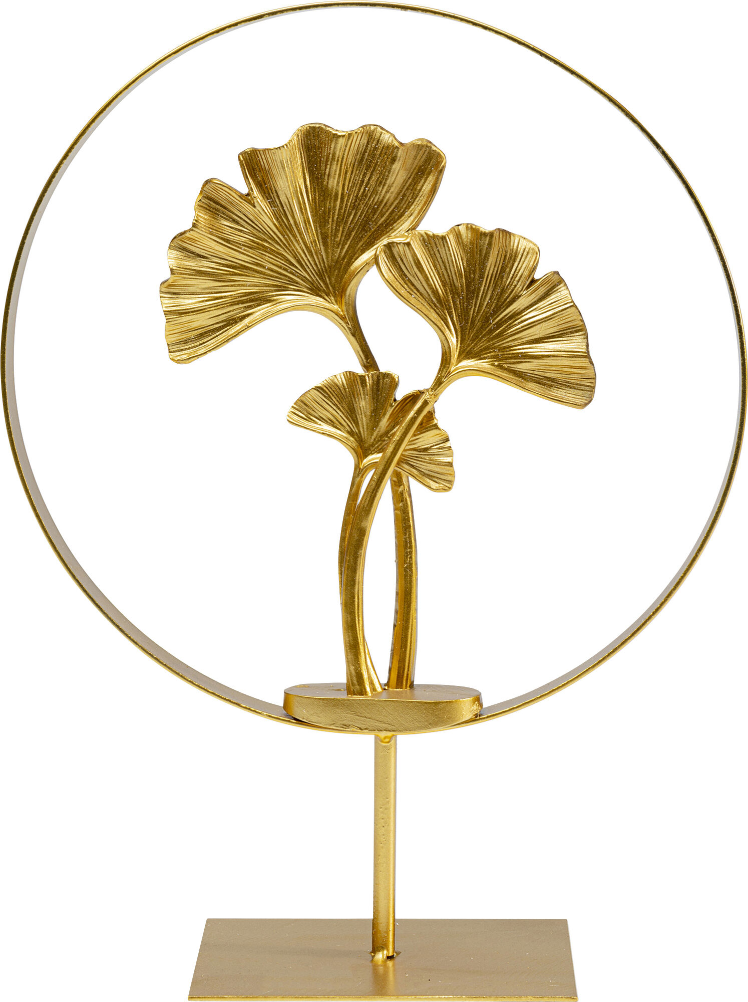 Figurka dekoracyjna Ginkgo in the Circle 25x34 cm złota – obraz-1