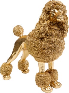 Mrs Poodle villakoira, poodeli koriste-esine, kulta 34cm – kuva-1.
