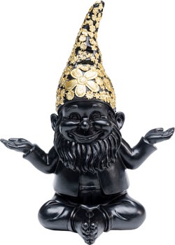 produkt: Skulptur Tomte Meditation - Svart/Guld, 19cm.