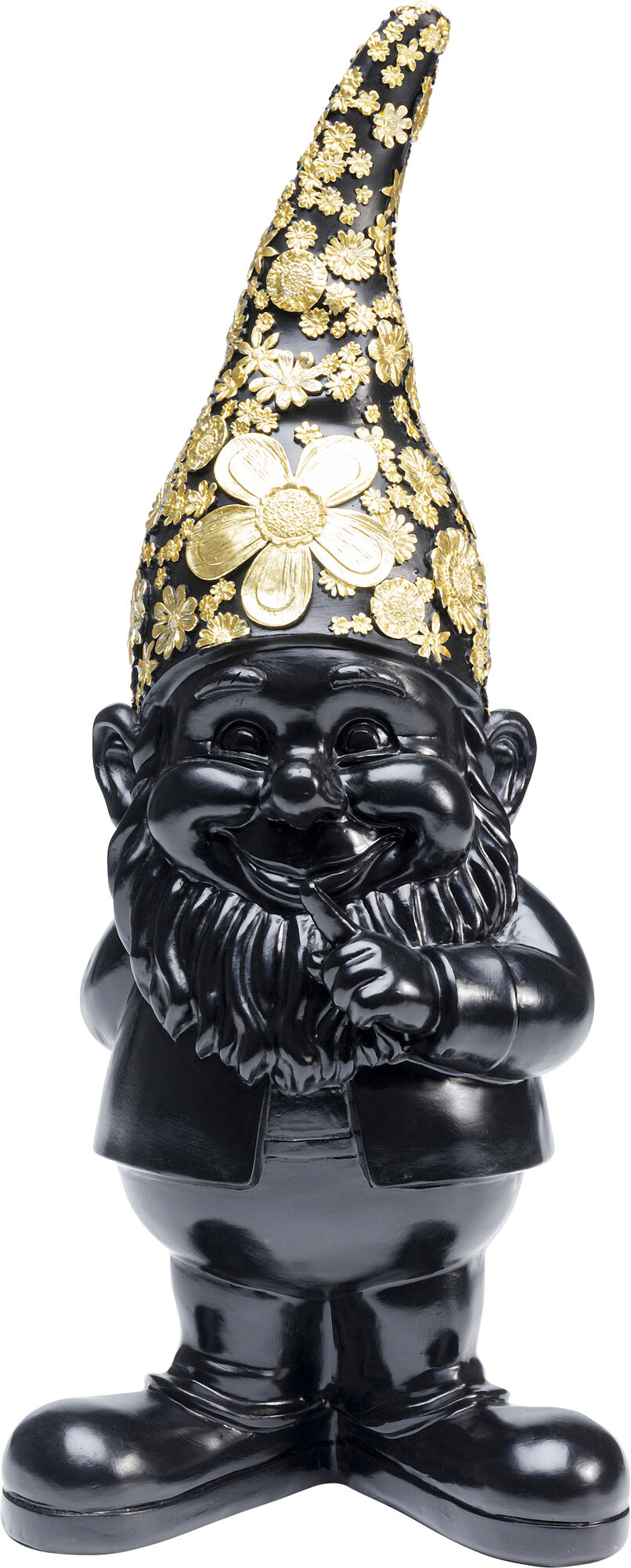 Figurka dekoracyjna czarna krasnal 15x19 cm – obraz-1