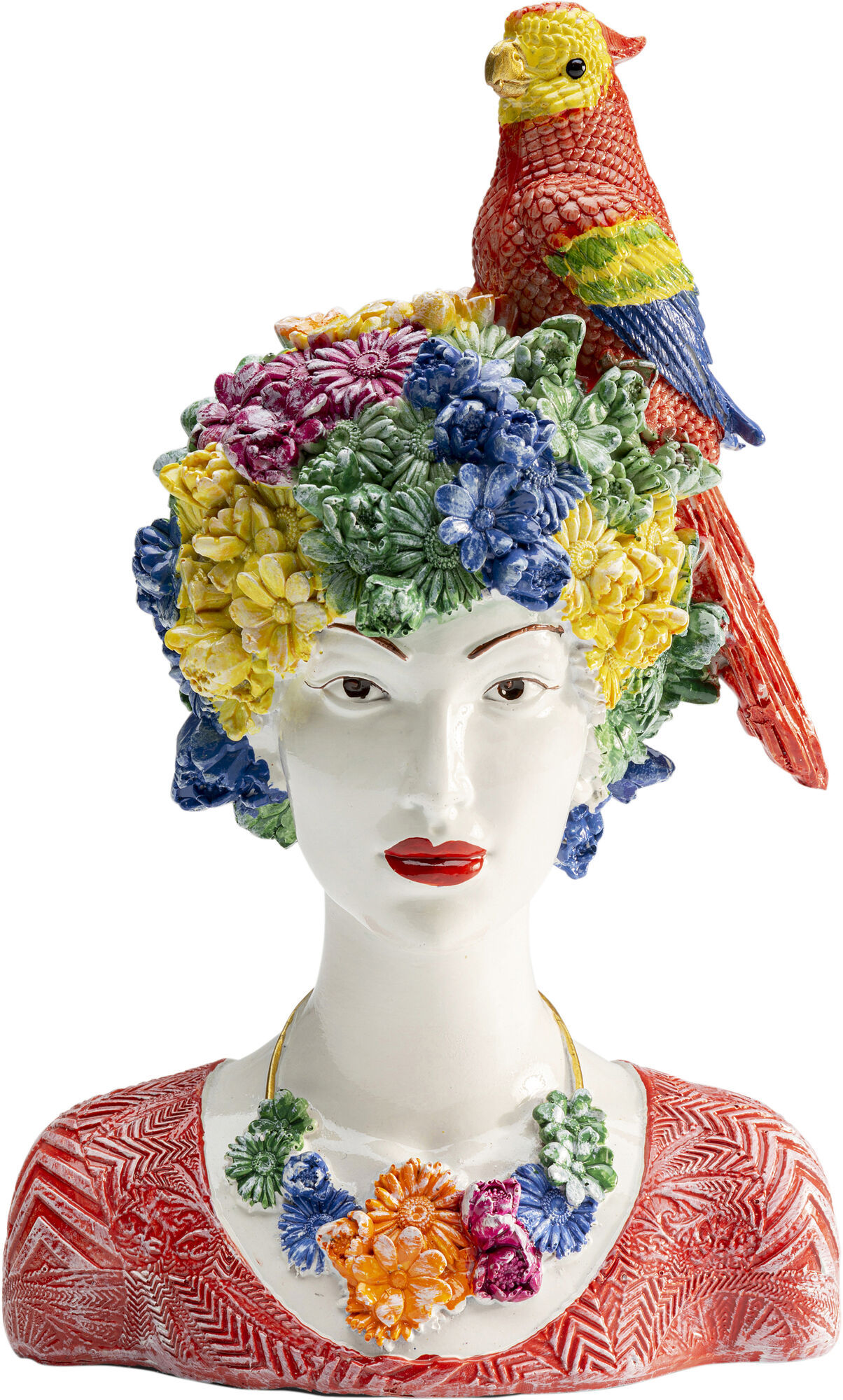 Figurka dekoracyjna kolorowa dziewczyna i kwiaty 29x50 cm – obraz-1