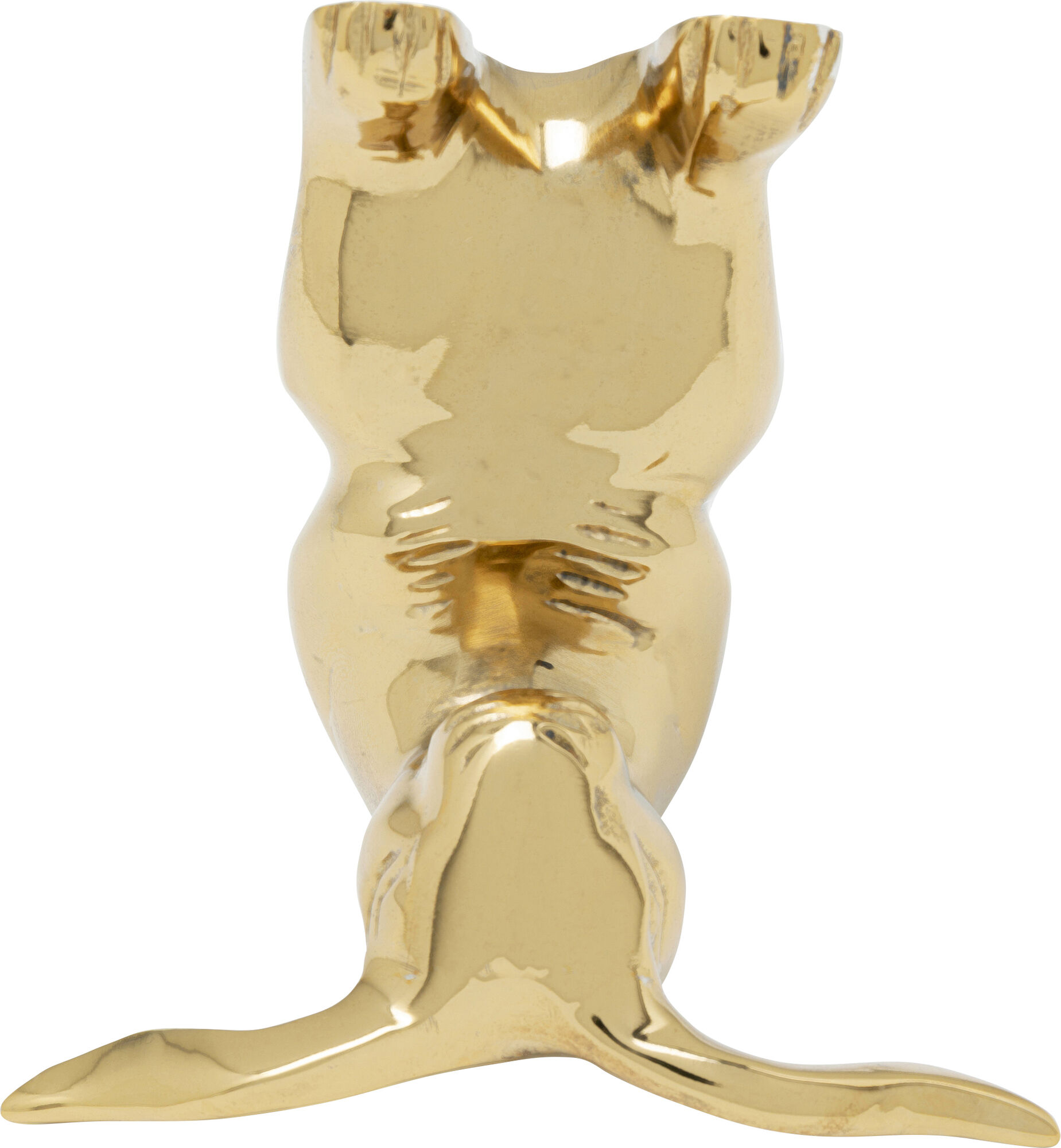 Figurka dekoracyjna króliczek joga 10x10 cm złota – obraz-1