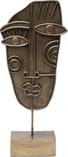 Figurka dekoracyjna maska antyczna złota 17x38 cm  – obraz-1