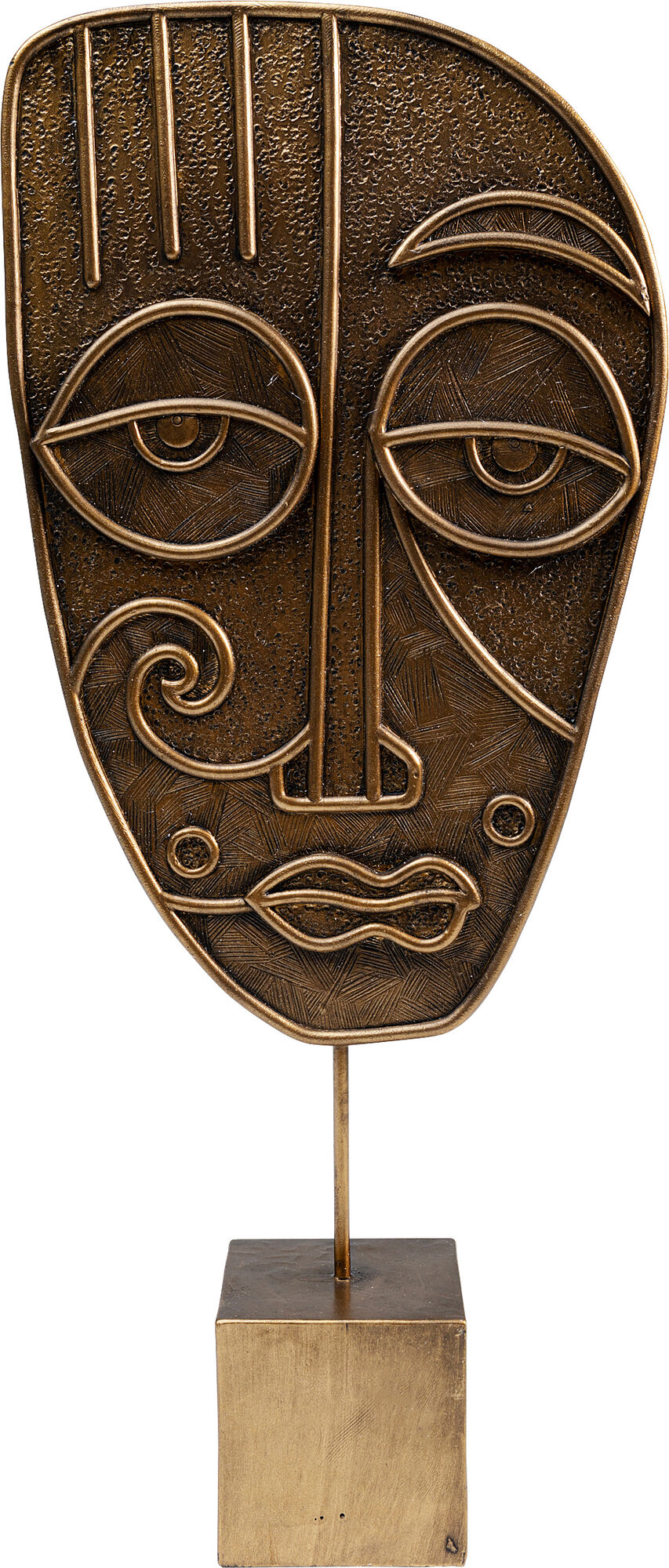 Figurka dekoracyjna brązowa maska 18x7 cm – obraz-1