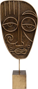Figurka dekoracyjna brązowa maska 18x7 cm – obraz-1
