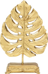 Obiect decorativ Monstera Leaf Auriu 26cm – imagine-1.