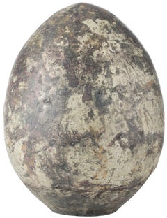 Figurka dekoracyjna Muriella Egg Ø8x10 cm brązowo-biała antyczna – obraz-1