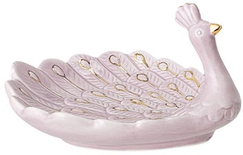 Figurka dekoracyjna różowa paw 13x12 cm – obraz-1