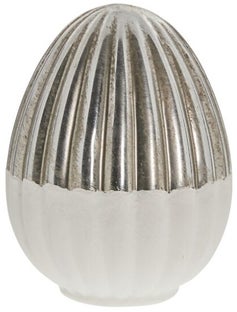 Figurka dekoracyjna pisanka biała Ø10x13 cm – obraz-1