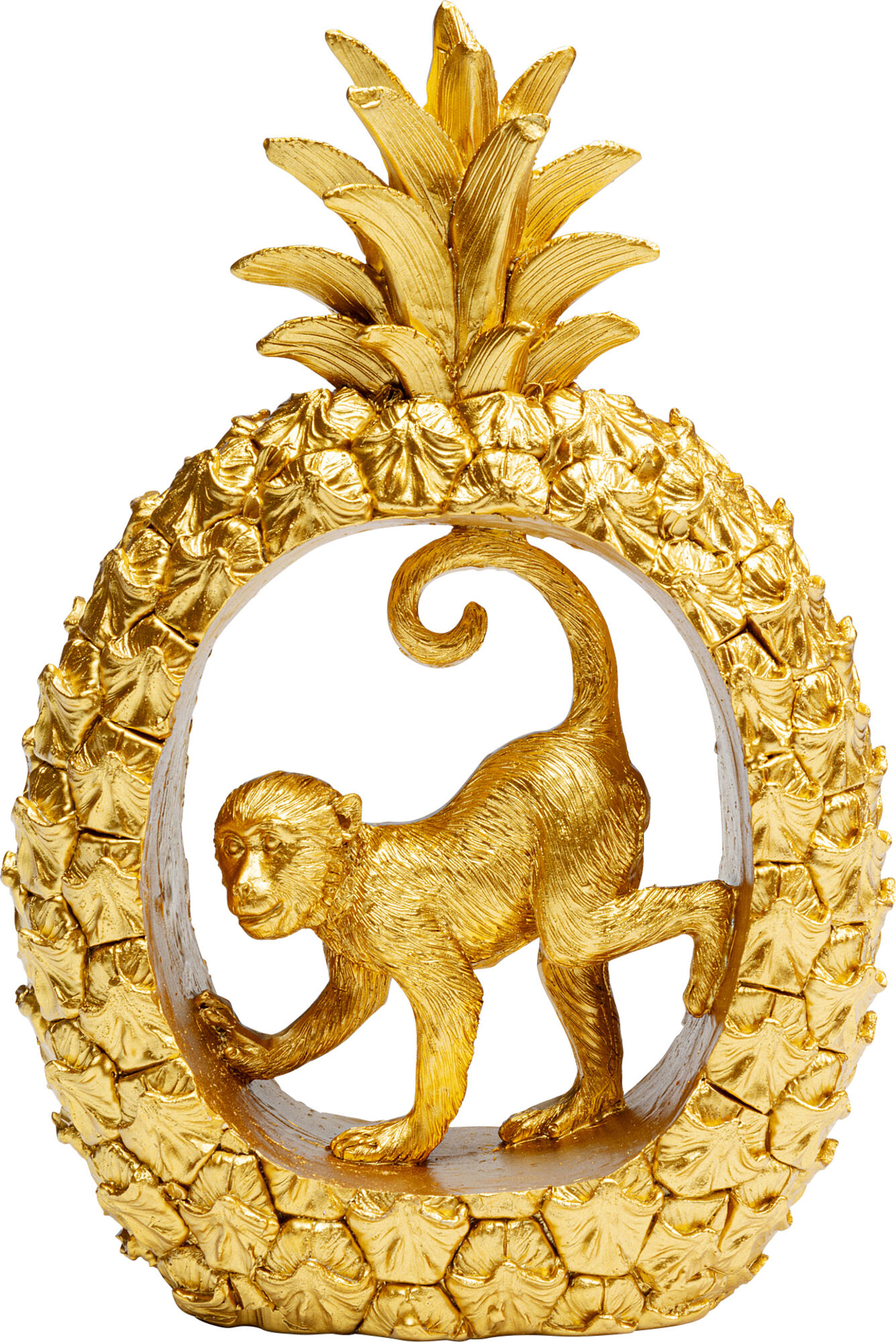 Figurka dekoracyjna złota ananas 16x6 cm – obraz-1
