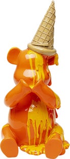 Figurka dekoracyjna pomarańczowa miś siedzący i lód 18x37 cm – obraz-1