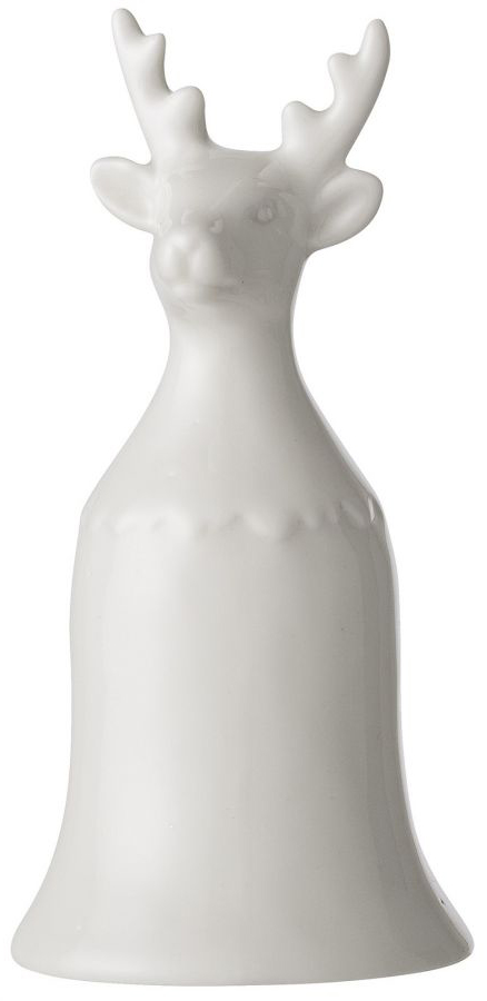 Figurka dekoracyjna porcelanowa biała renifer Ø7x15 cm – obraz-1