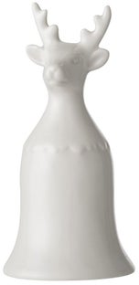 Figurka dekoracyjna porcelanowa biała renifer Ø7x15 cm – obraz-1