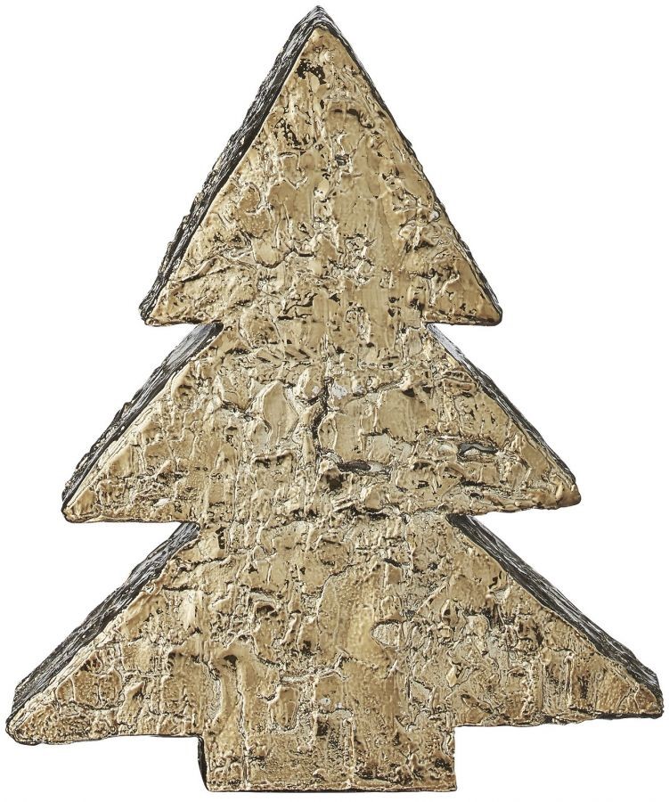 Figurka dekoracyjna świąteczna złota 14x16 cm – obraz-1