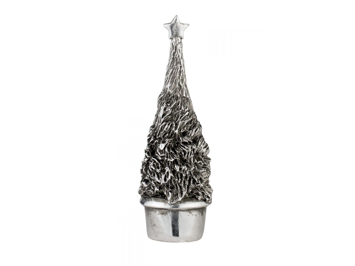 Figurka dekoracyjna Serafina Christmas Tree Pot Ø8x26 cm antyczne srebro – obraz-1