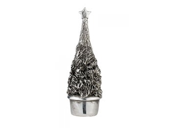 Figurka dekoracyjna Serafina Christmas Tree Pot Ø8x26 cm antyczne srebro – obraz-1