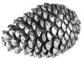 Figurka dekoracyjna Serafina Pine Cone Ø10x15 cm antyczne srebro – obraz-1