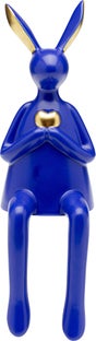 Figura deco Sitting Rabbit Heart azul 29cm – Imagen-1.