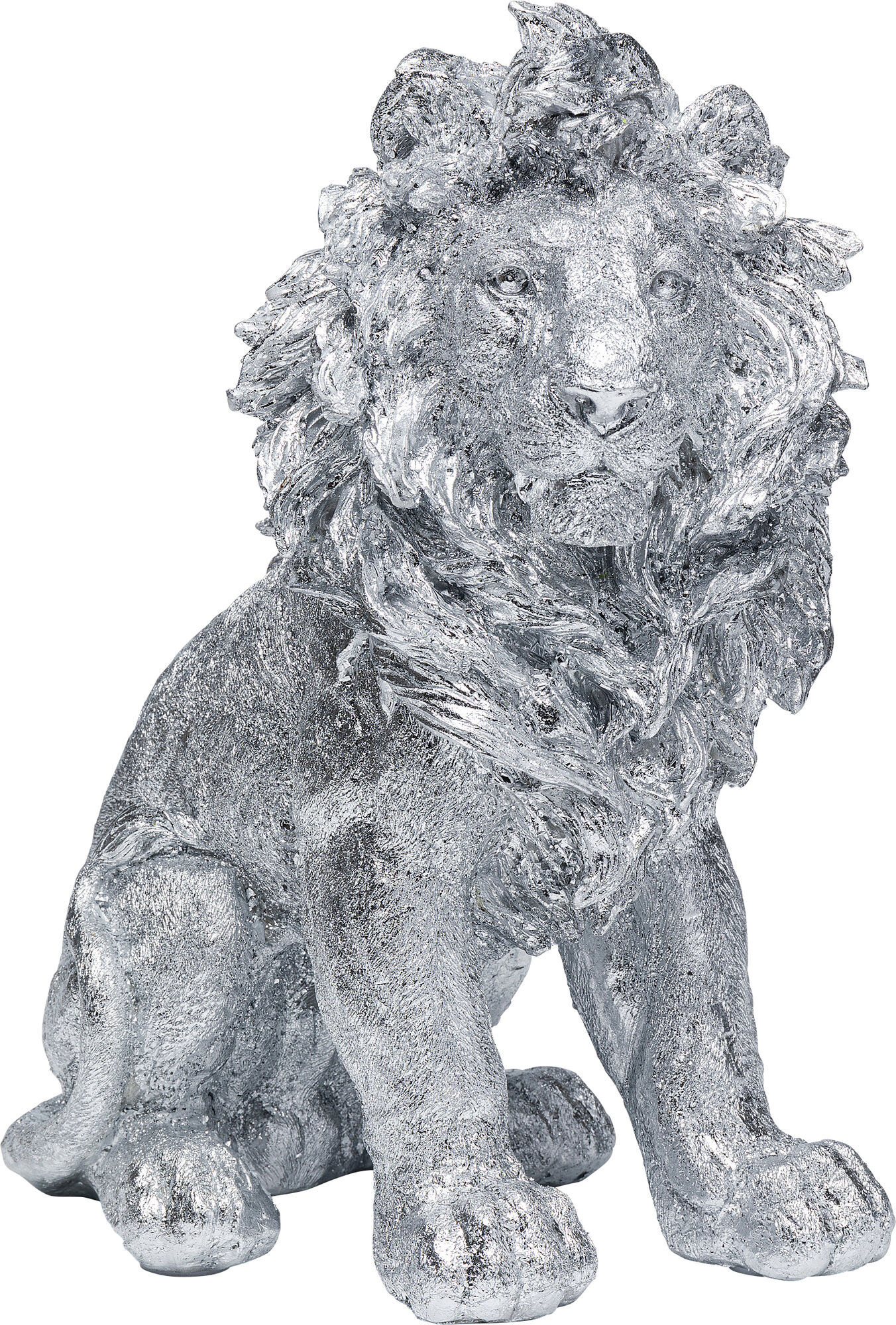 Деко фигура Sitting Lion Silver 42cm – изображение-1.