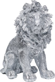 Деко фигура Sitting Lion Silver 42cm – изображение-1.