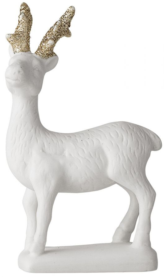 Figurka dekoracyjna biała renifer 6x3 cm – obraz-1
