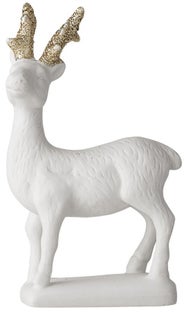Figurka dekoracyjna biała renifer 6x3 cm – obraz-1