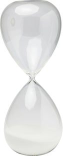 Figurka dekoracyjna szklana biała klepsydra 18x18 cm – obraz-1