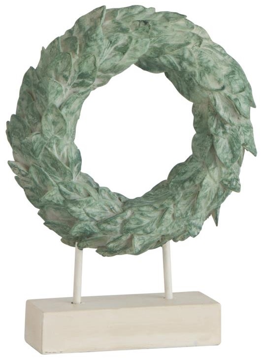 Figurka dekoracyjna zielona okrągła 16x4 cm – obraz-1