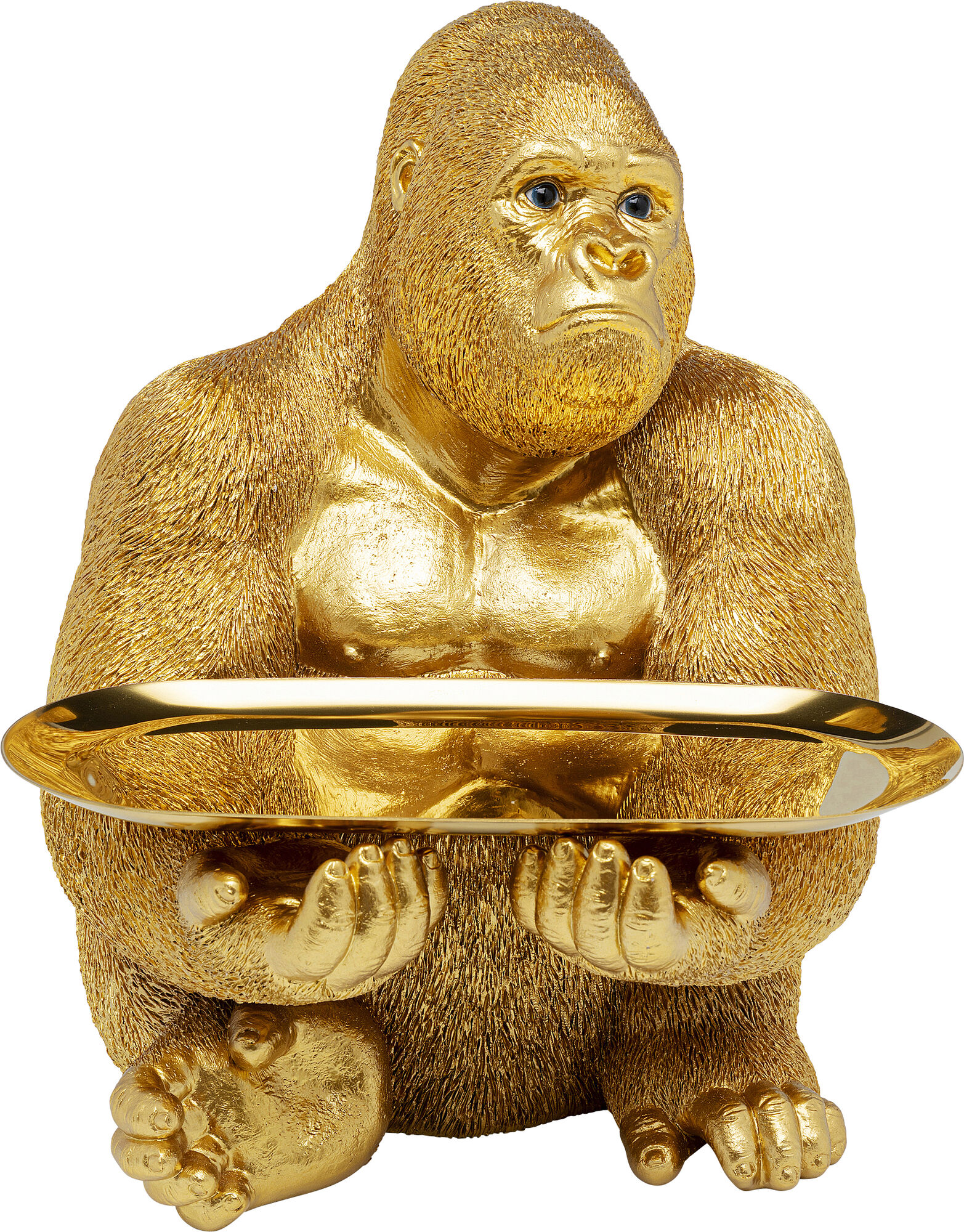 Gorilla m/bakke, guld, 37 cm – billede-1.