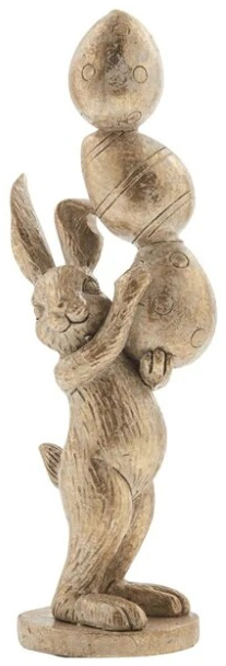 Figurka dekoracyjna zajączek pisanki złota 17 cm Outlet – obraz-1