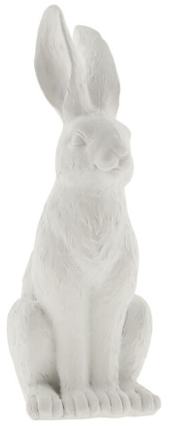 Figurka dekoracyjna zajączek biała 20 cm – obraz-1