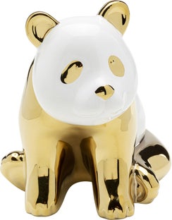 Figurka dekoracyjna złota panda 15x18 cm – obraz-1