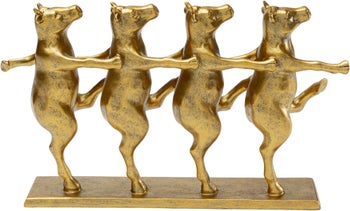 Figurka dekoracyjna złota tańczące krowy 40x23 cm – obraz-1