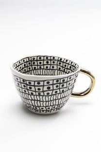 Filiżanka Capetown 11x8 cm biało-czarna – grafika-1.