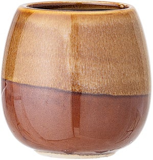 Filiżanka kamionkowa do espresso brązowa Ø7x7 cm – obraz-1